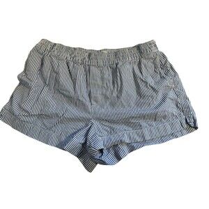 Women's Free Assembly Pull On Boxer Shorts Size XL Blue/White Striped EUC